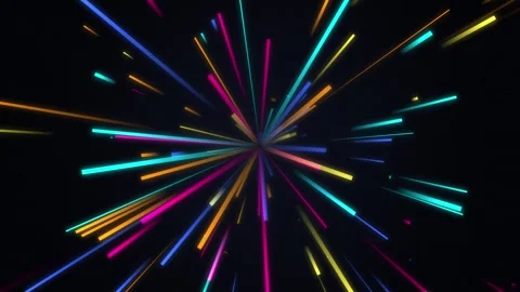 Neon light speed motion background, with colorful glowing, rays and radial,.. Stock Footage 346241741