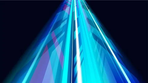 Neon light speed road perspective background Stock Illustration