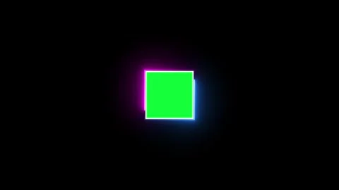 Neon light square loading animation. Neon rectangle frame illustration. Rec.. Stock Footage 310417298