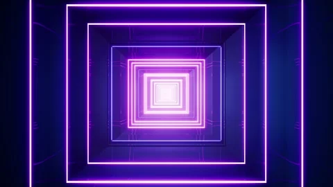 Neon Light Square Tunnel Loop Stock-Footage 201201527