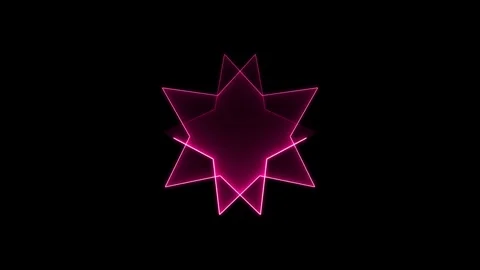 Neon light star frame background animation Stock Footage 332958910