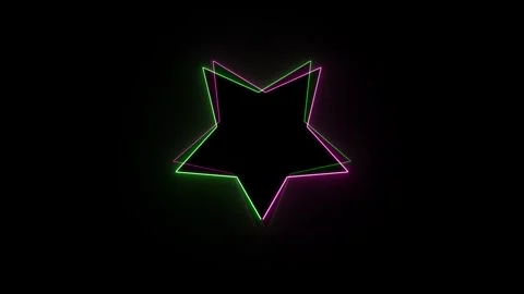 Neon light star frame background animation Stock Footage 332958918