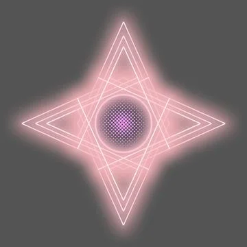 Neon light star shape design Stock Illustration