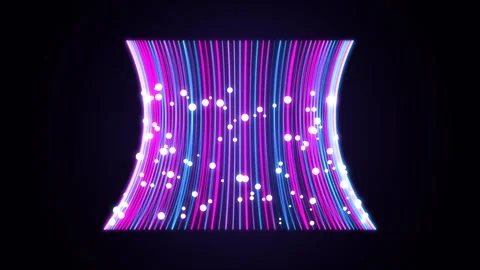 Neon light strings falling with glowing particles against dark abstract bac.. 動画素材 346779048