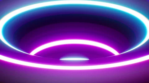 Neon Light Striped Torus vj loop Stock-Footage 265246539