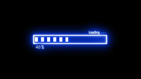 Neon Light Style Loading Progress Bar Animation with Futuristic Look Stock Footage 316712317
