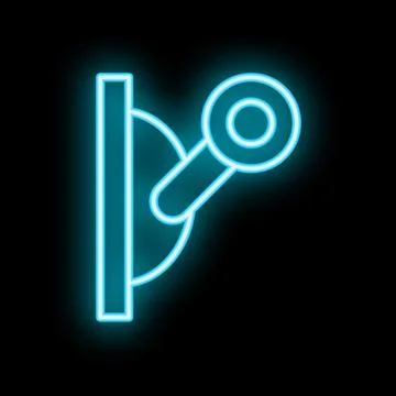 Neon light switch turned on lighting up the dark Stock Illustration