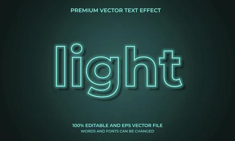 Neon light text effect, editable retro and glowing text style Stock Illustration