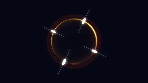 Neon light trail circle. Glowing orange neon light trail circle on black Stock Footage 341545552
