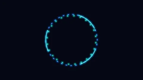Neon light trail circle Glowing Blue Futuristic HUD Animation Stock Footage 345831400