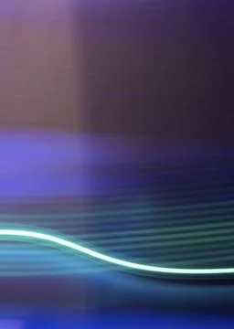 Neon light trail on metallic background Stock Illustration
