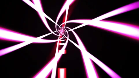 Neon Light Trails on Black Background. Stock Footage 340037574