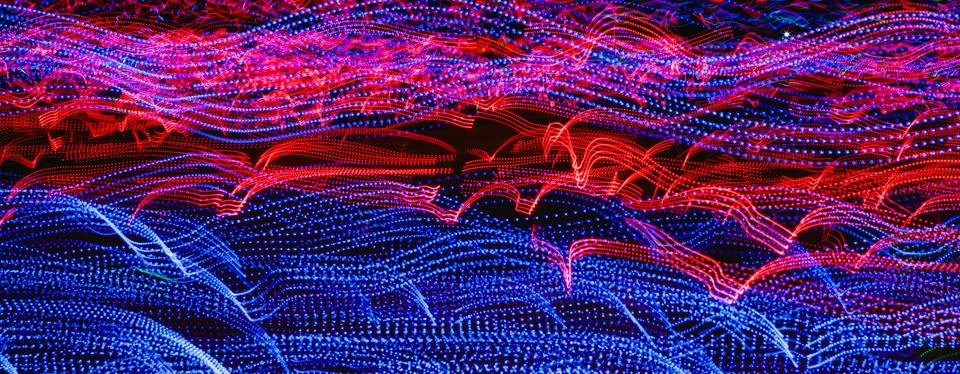 Neon light trails Stock Illustration