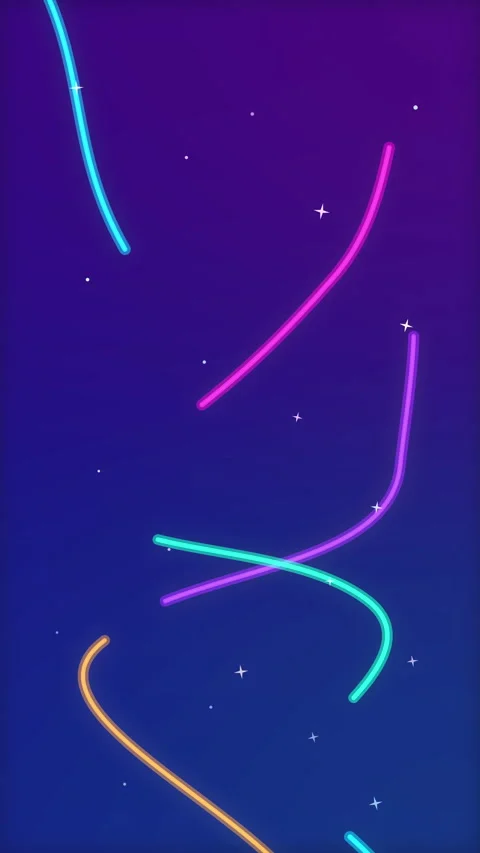 Neon light trails motion graphic loop with glowing laser lines in dark space Stock Footage 346739168