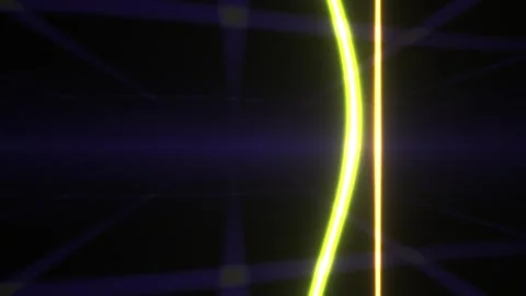 Neon Light Trails Moving Across Dark Digital Grid for Tech Backgrounds Stock Footage 343737854