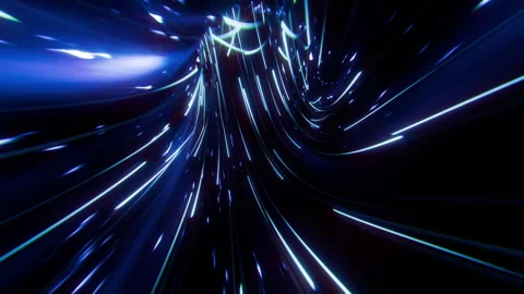 Neon Light Trails Tunnel 01 4K Stock Footage 327181730