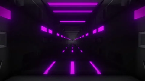 Neon Light Tunnel Stock Footage 219326561