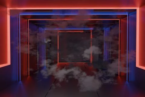 Neon light tunnel Stock Illustration