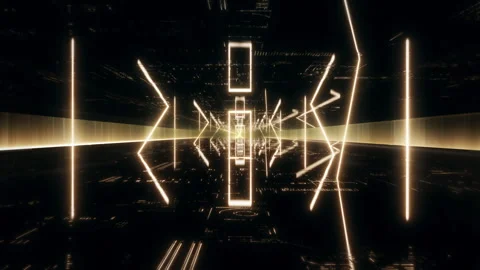 Neon Light Tunnel VJ Loop Stock Footage 281164438