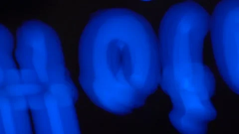 Neon light on water ripple reflection Stock Footage 295103813