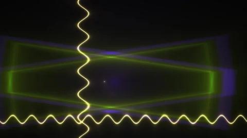 Neon light wave patterns on dark background. Stock Footage 335537189