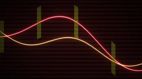 Neon light waves and bars graph. Stock Footage 335114149