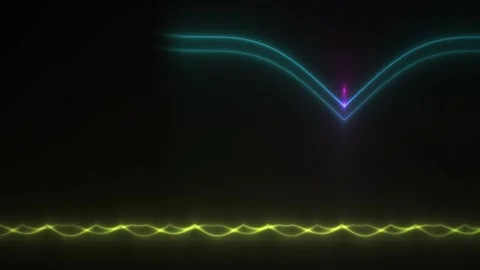 Neon light waves on black background. Stock Footage 337516463