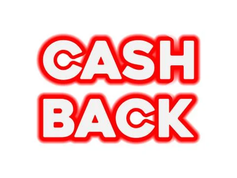 Neon lighting cashback text Stock Illustration