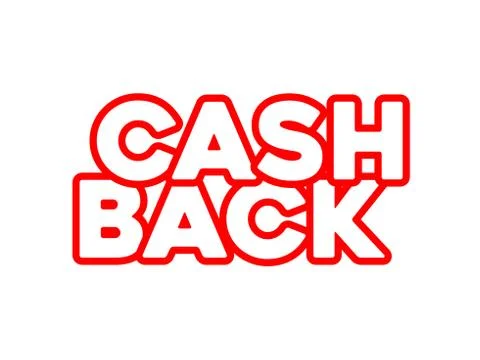 Neon lighting cashback text Stock Illustration