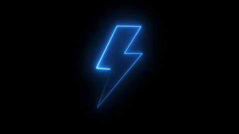 Neon lightning bolt. Computer generated 3d render Stock Footage 292358040