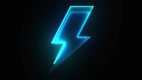 Neon lightning bolt Stock Footage 312815338