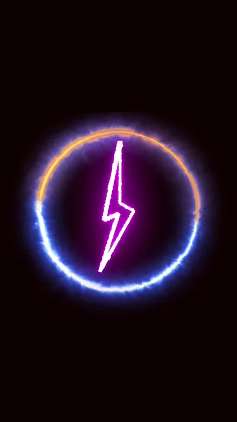 Neon lightning bolt quick flash motion graphics vfx vertical video. Electri.. Stock Footage 321628106