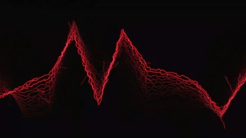 Neon lightning flashes across a dark black screen Video stock 346800320