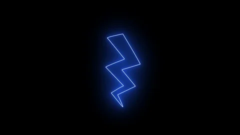 Neon lightning symbol flickering loop Stock Footage 121203614