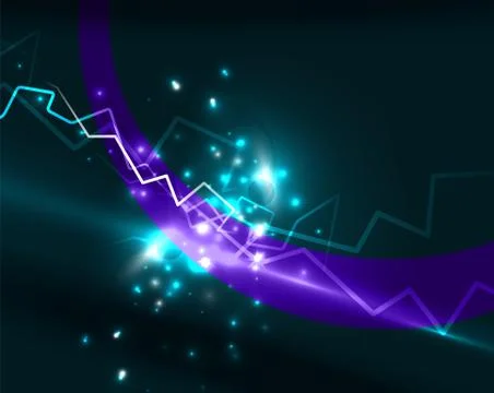 Neon lightning vector background Stock Illustration