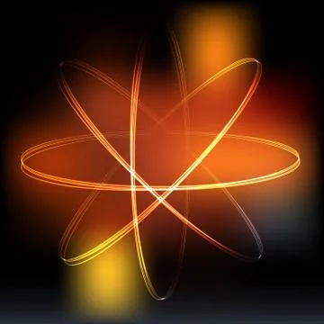 Neon lights atom model Stock Illustration