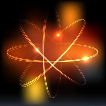 Neon lights atom model Stock Illustration