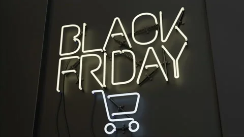 Neon Lights Black Friday Super Sale Sign 3d Animation Stock Footage 164187430
