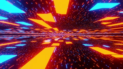 Neon lights of the computer screen and light. Looped animation Stock Footage 220507188