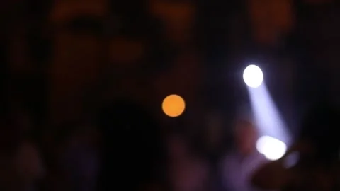 Neon lights on the dance floor. Blurry bokeh Stock Footage 157689391