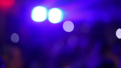 Neon lights on the dance floor. Blurry bokeh Stock Footage 157689398