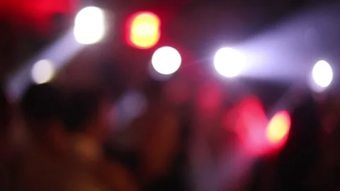 Neon lights on the dance floor. Blurry bokeh Stock Footage 157689405