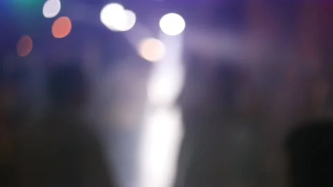 Neon lights on the dance floor. Blurry bokeh Stock Footage 157689408