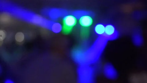 Neon lights on the dance floor. Blurry bokeh Stock Footage 157689427