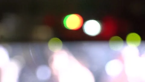 Neon lights on the dance floor. Blurry bokeh Stock Footage 157689447