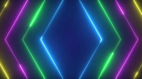 Neon Lights in Dark Background. 스톡 동영상 332051432