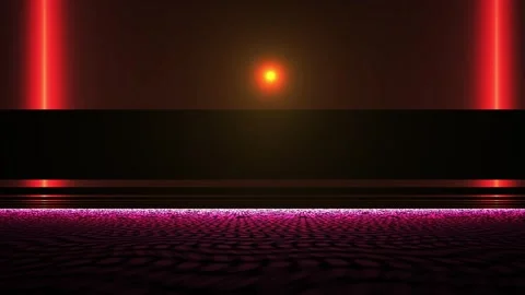 Neon lights on a dark background with a glowing orb. Stock Footage 336251625