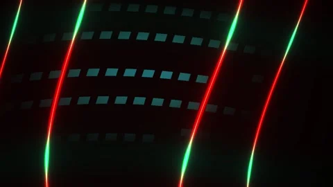 Neon lights on dark background with grid pattern. Stock Footage 337486056