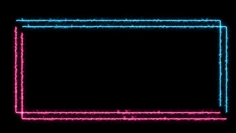 Neon lights electric glowing frame futuristic Stock Footage 129386234
