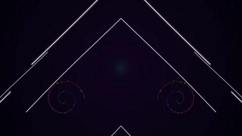 Neon Lights Forming Triangle Shapes Dark Background. Stock-Footage 330131216